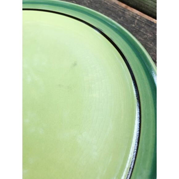 vintage Nasco stone ware Lime Glow stoneware Dinner Plate green dinnerware Japan - Picture 4 of 7